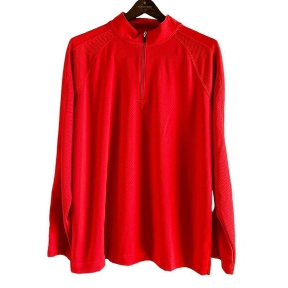 Lands End Men’s Red Performance Quarter Zip Pullover XL - Picture 1 of 7